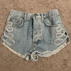 Carmar denim shorts with silver accent